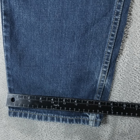 Levis 514 Jeans Mens 32x34 Blue Regular Straight Mid Rise Dark Wash Faded - Picture 6 of 9